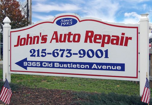 John's Auto Repair Shop Sign